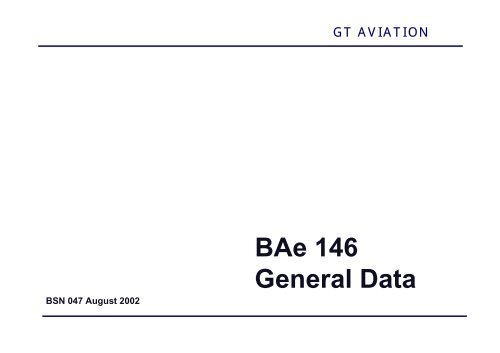 Bae 146 General Data Gt Aviation Uk