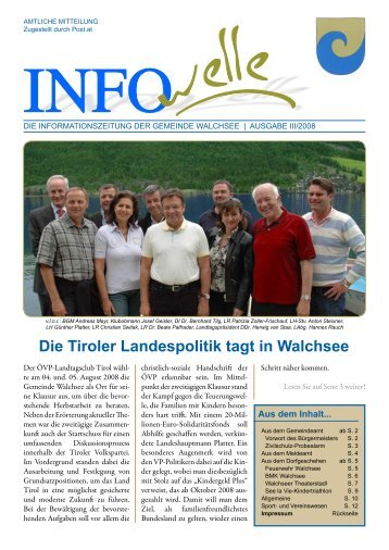 Die Tiroler Landespolitik tagt in Walchsee - Gemeinde Walchsee ...