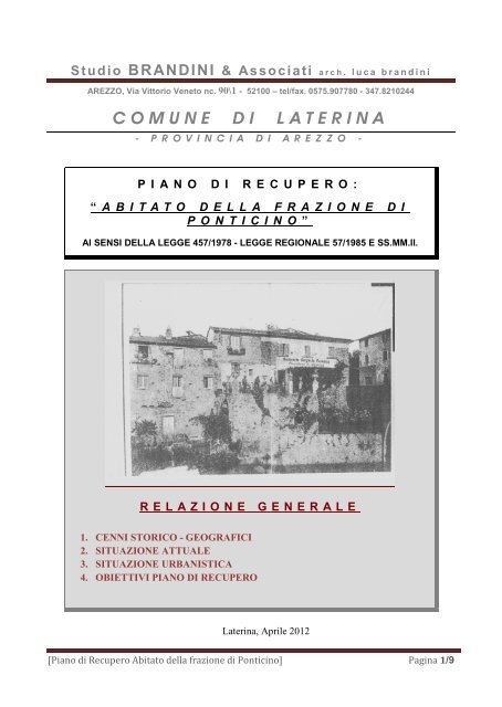 Relazione Pdr Ponticino - Comune di Laterina