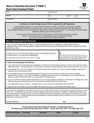 Health Savings Account (HSA) Election / Change Form