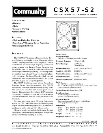 CSX57-S2 - Community Professional Loudspeakers