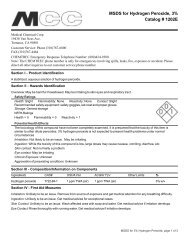 MSDS for Hydrogen Peroxide, 3% Catalog # 1202E - Henry Schein