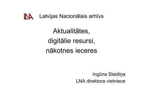 Latvijas NacionÄlais arhÄ«vs - Academia