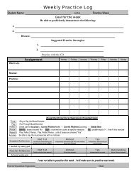 Weekly Practice Log