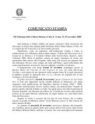 COMUNICATO STAMPA - Ambasciata d'Italia a Berlino