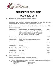 transport scolaire pour 2012-2013 - Le CollÃ¨ge Champagneur