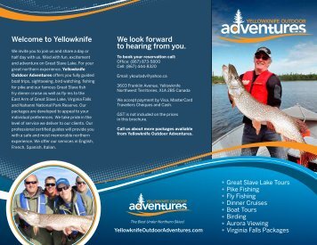 Download our Summer/Fall brochure (PDF). - Yellowknife Outdoor ...