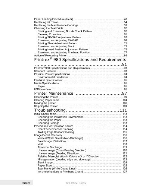 Printrex 980 Operator's Guide - TransAct