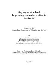 Staying on at school: Improving student retention in Australia