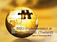 Presentation of a company example: Dasko (Thailand)