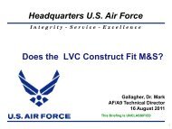 Does the LVC Construct Fit M&S? - Air Force Agency for Modeling ...