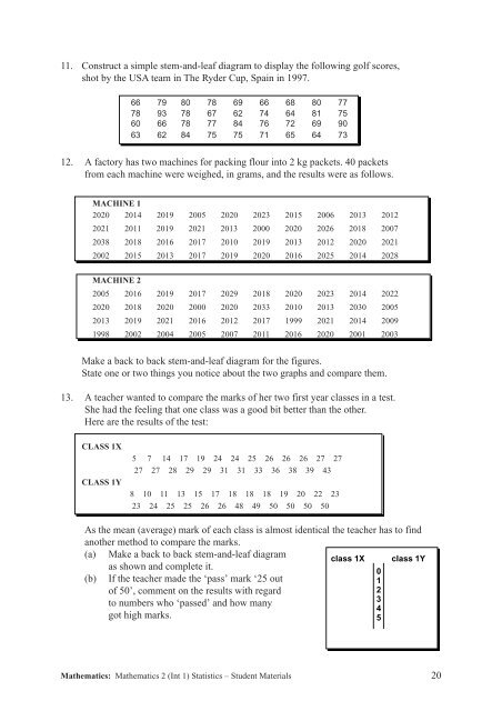 Unit 2 Statistics Booklet - Newbattle Community High School