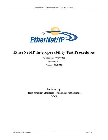 EtherNet/IP Interoperability Test Procedures - ODVA