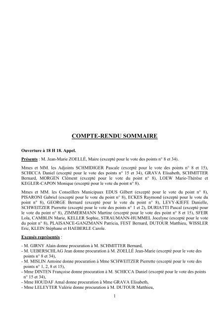 COMPTE-RENDU SOMMAIRE - Saint-Louis