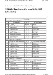 Rundenbericht - HSG Uni Rostock - Schach