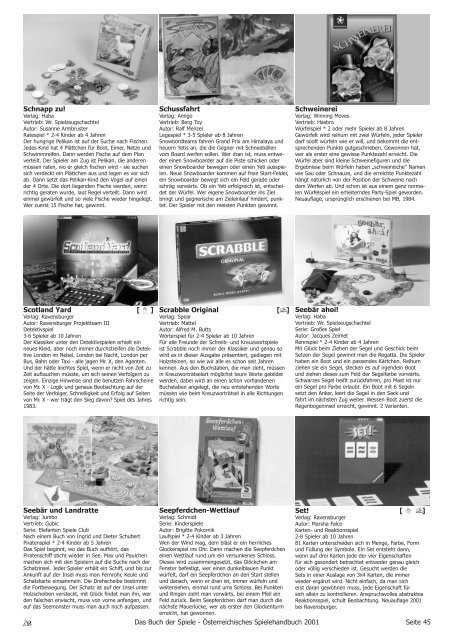 Spielehandbuch 2001 - Ãsterreichisches Spiele Museum