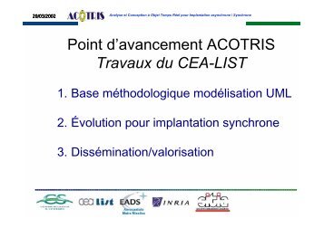 Point d'avancement ACOTRIS Travaux du CEA-LIST - C-s