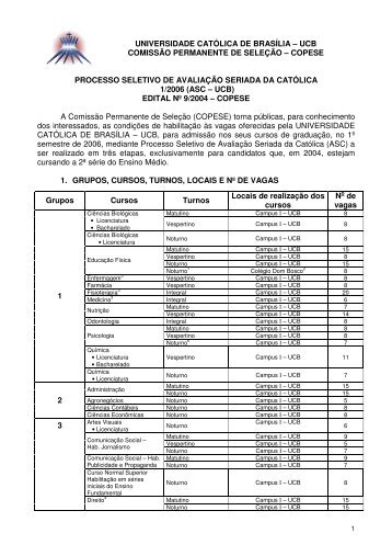 copese processo seletivo de avaliaÃ§Ã£o seriad - Universidade ...