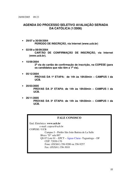 copese processo seletivo de avaliaÃ§Ã£o seriad - Universidade ...