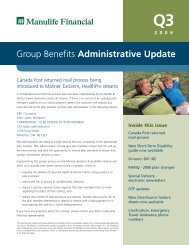 Group Benefits Administrative Update - Manulife - Manulife Financial