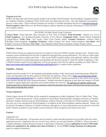 Strings Packet - Washington Music Educators Association