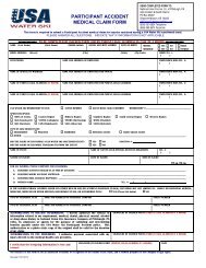 PARTICIPANT ACCIDENT MEDICAL CLAIM FORM - USA Water Ski