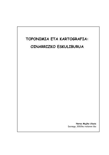 toponimia eta kartografia: oinarrizko eskuliburua - Euskara - Euskadi ...