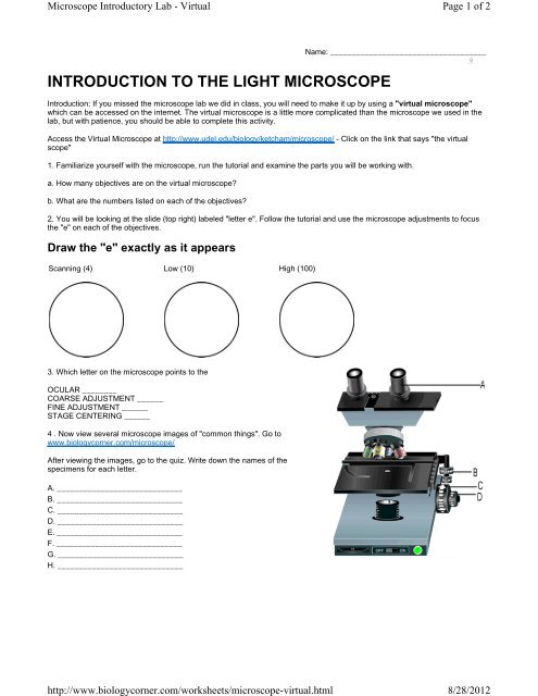 INTRODUCTION TO THE LIGHT MICROSCOPE