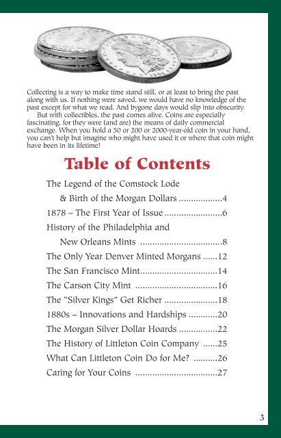 Collectors Guide to Morgan Silver Dollars - Littleton Coin Company