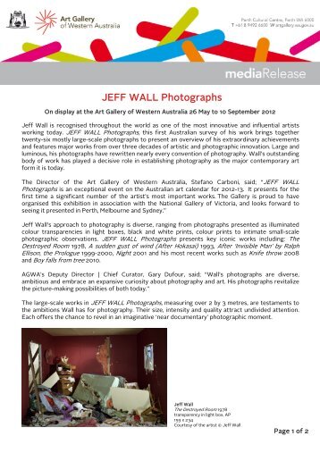 JEFF WALL Photographs - Art Gallery of Western Australia