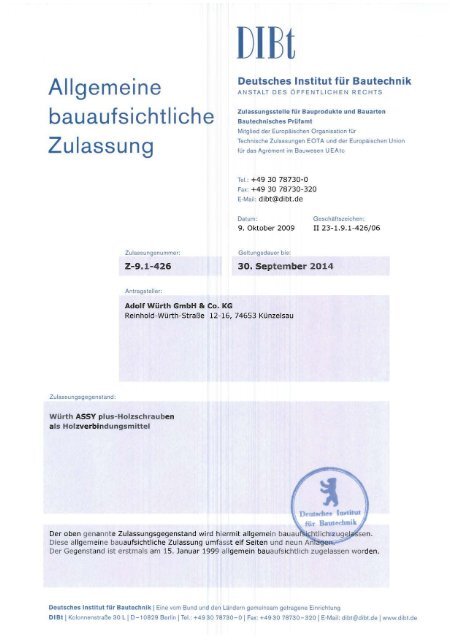 Allgemeine bauaufsichtliche Zulassung