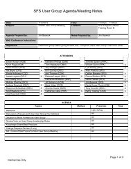 SFS User Group Agenda/Meeting Notes - Statewide Financial System