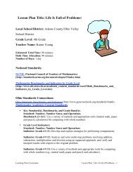 Lesson Plan Title: Life Is Full of Problems! - Learning Point Associates