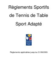 Réglement Tennis de table FFSA - Comité Départemental Sport ...