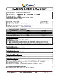 Chrisal All Purpose Cleaner MSDS