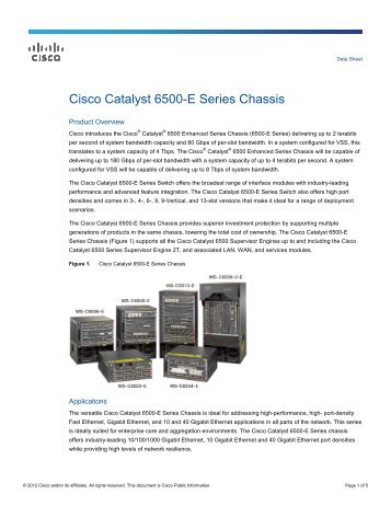 Cisco Catalyst 6500-E Series Chassis - Telis