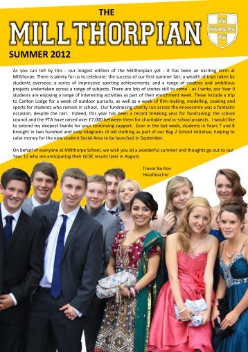 THE SUMMER 2012 - Millthorpe School York