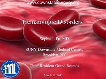 Hematologic Disorders - Department of Surgery at SUNY Downstate ...