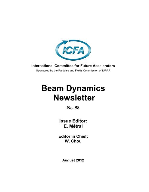 Beam Dynamics Newsletter - Elementary Particle Physics Group