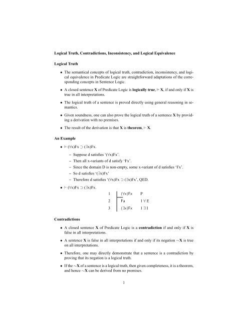 Metalogical Properties in Predicate Logic - the UC Davis Philosophy ...