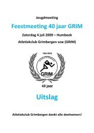 Uitslag - Atletiekclub Grimbergen