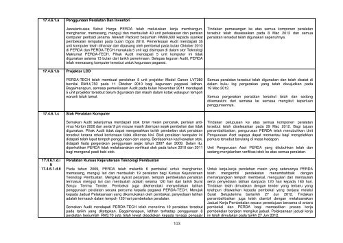 Laporan Maklum Balas Daripada Perbendaharaan Malaysia Ke ...