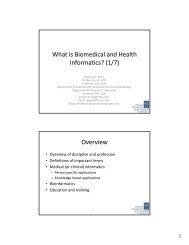 What is Biomedical and Health Informatics? (1/7) Overview - OHSU