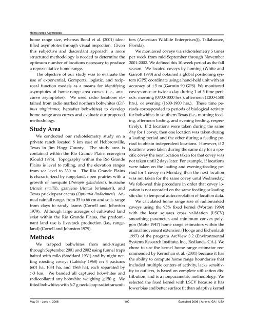 A Method for Determining Asymptotes of Home-Range Area Curves