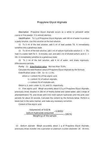 Propylene Glycol Alginate