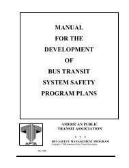 manual for the development of bus transit system safety program plans