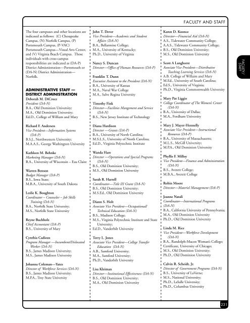Faculty and staff - Tidewater Community College