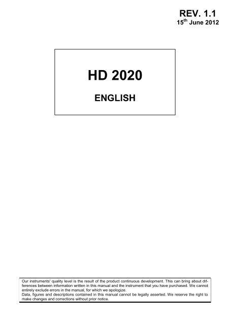 HD 2020 - Delta Ohm S.r.l.
