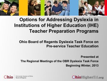 Dyslexia - Ohio Board of Regents
