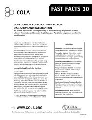 Complications of Blood Transfusion - COLA